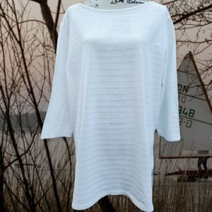 White Striped Fabric top